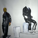 Die Herren Kunstkritiker, Acryl auf Leinwand, 165x165cm